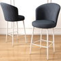 Hanah Home Juego 2 Taburetes de Bar Alte, Antracita y Blanco, 46x102x40 cm